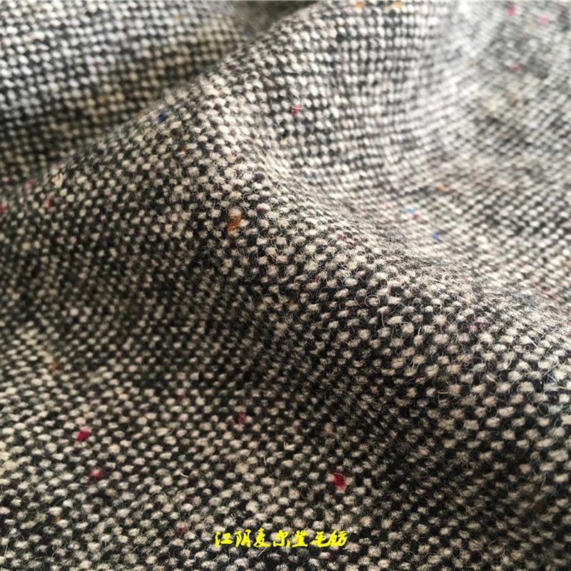 50%羊毛雙經(jīng)雙緯彩點港花呢面料450克