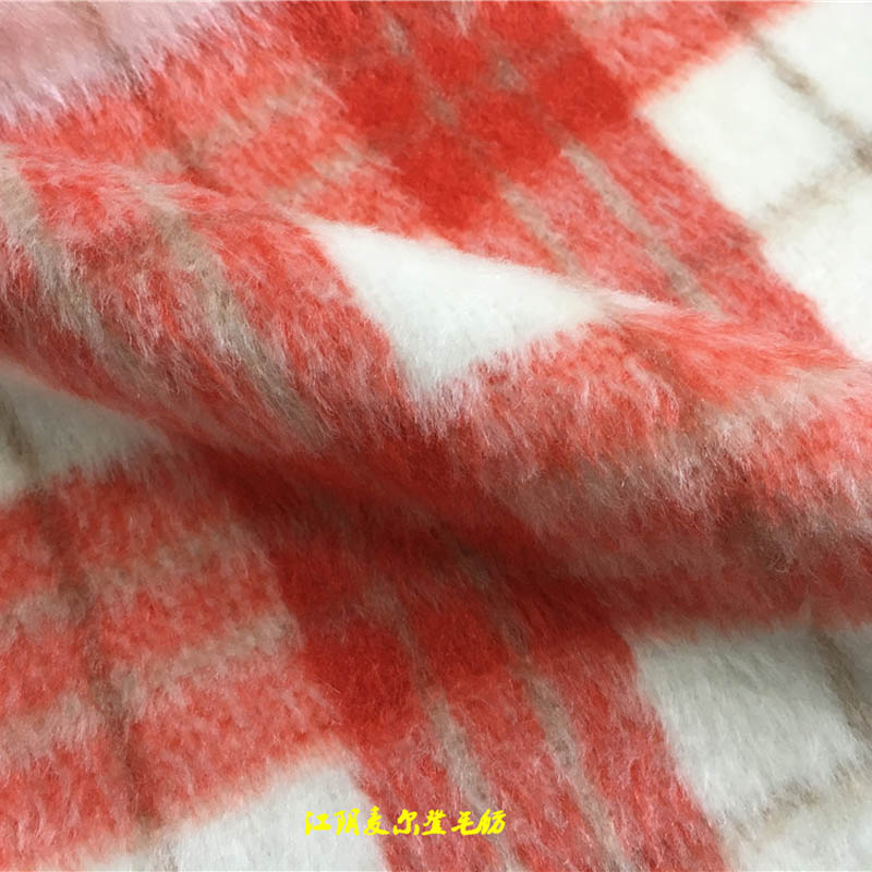 選染色織毛呢面料 段染色選毛呢面料 毛滌腈粗花呢順毛